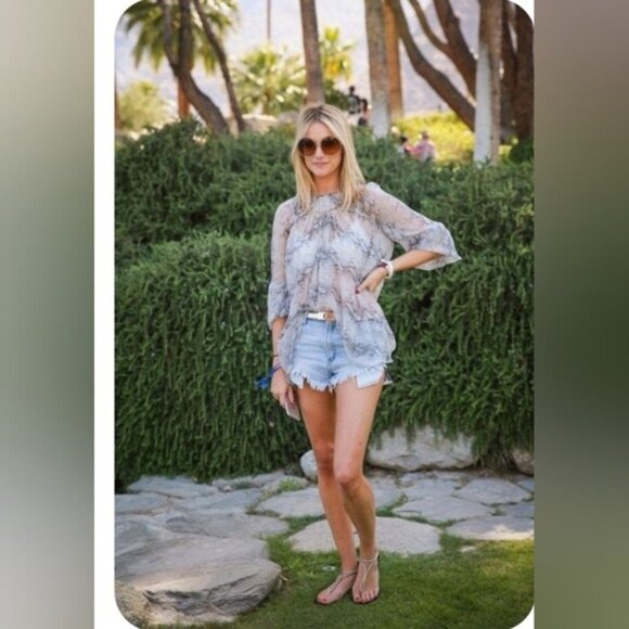 Wrap Top Slinky Snakeskin Long Sleeve Layer Chic - Picture 15 of 15